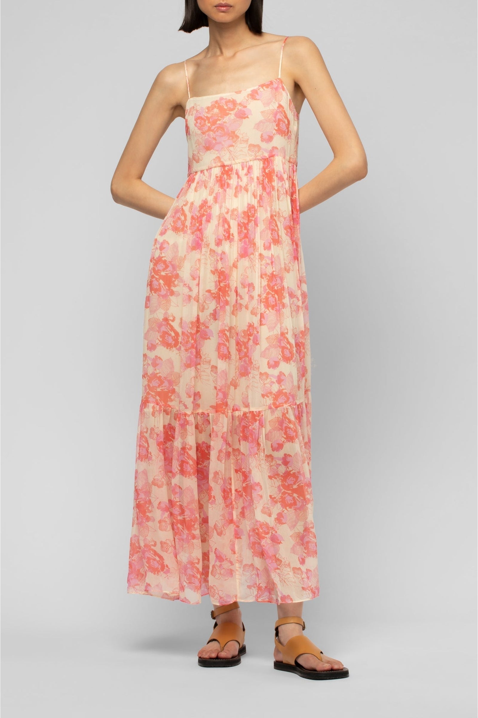 Razania floral print maxi dress - Coral