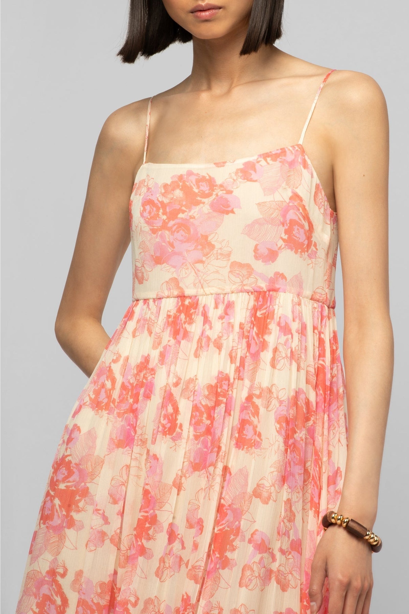 Razania floral print maxi dress - Coral