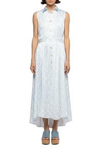 Raziza sleeveless polka dot shirt dress - Dots Ciel