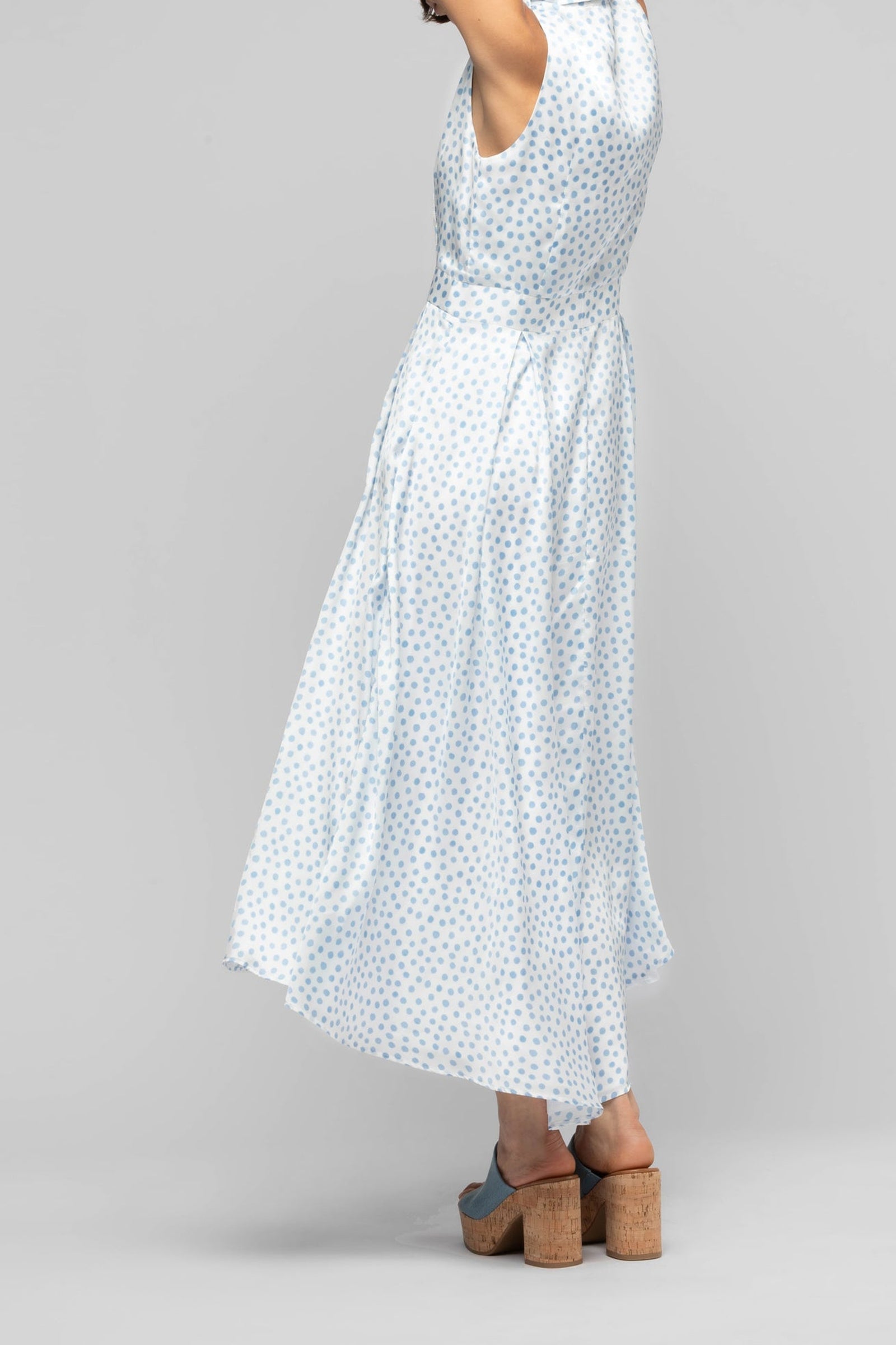 Raziza sleeveless polka dot shirt dress - Dots Ciel
