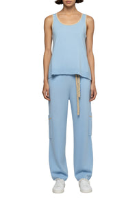 Tabigael round-neck tank top in wool and cashmere - Ciel