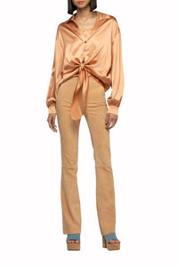 Taeva knotted blouse - Camel