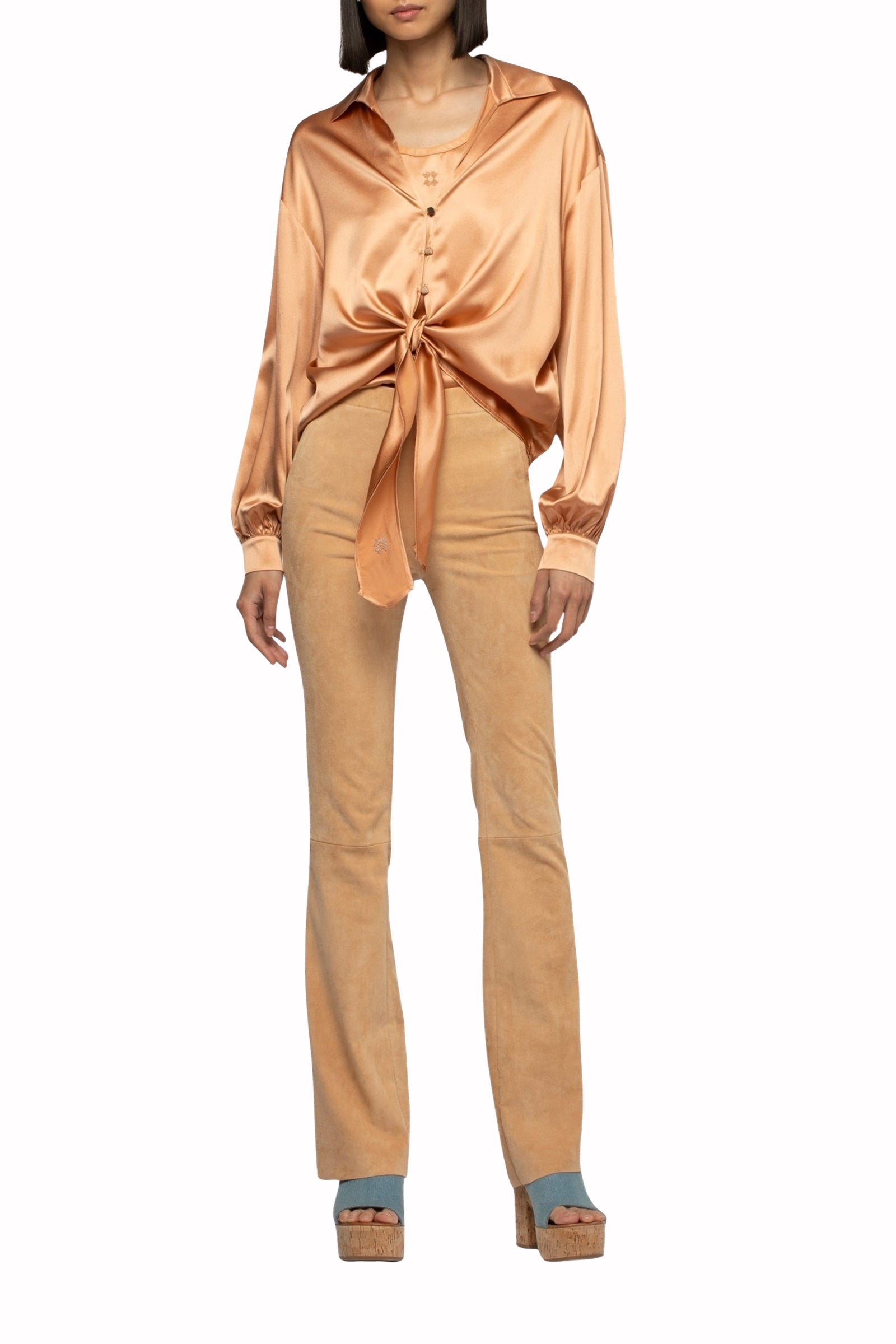 Taeva knotted blouse - Camel