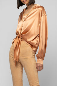 Taeva knotted blouse - Camel