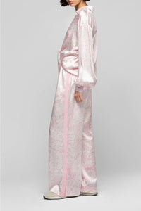 Taeva silk blouse with ties at waist - Printleo