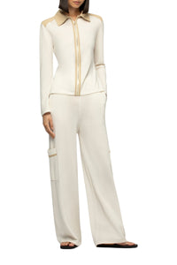 1 QTY NEW TOP AVEC DETAILS EN SUEDE