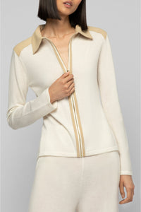 1 QTY NEW TOP AVEC DETAILS EN SUEDE