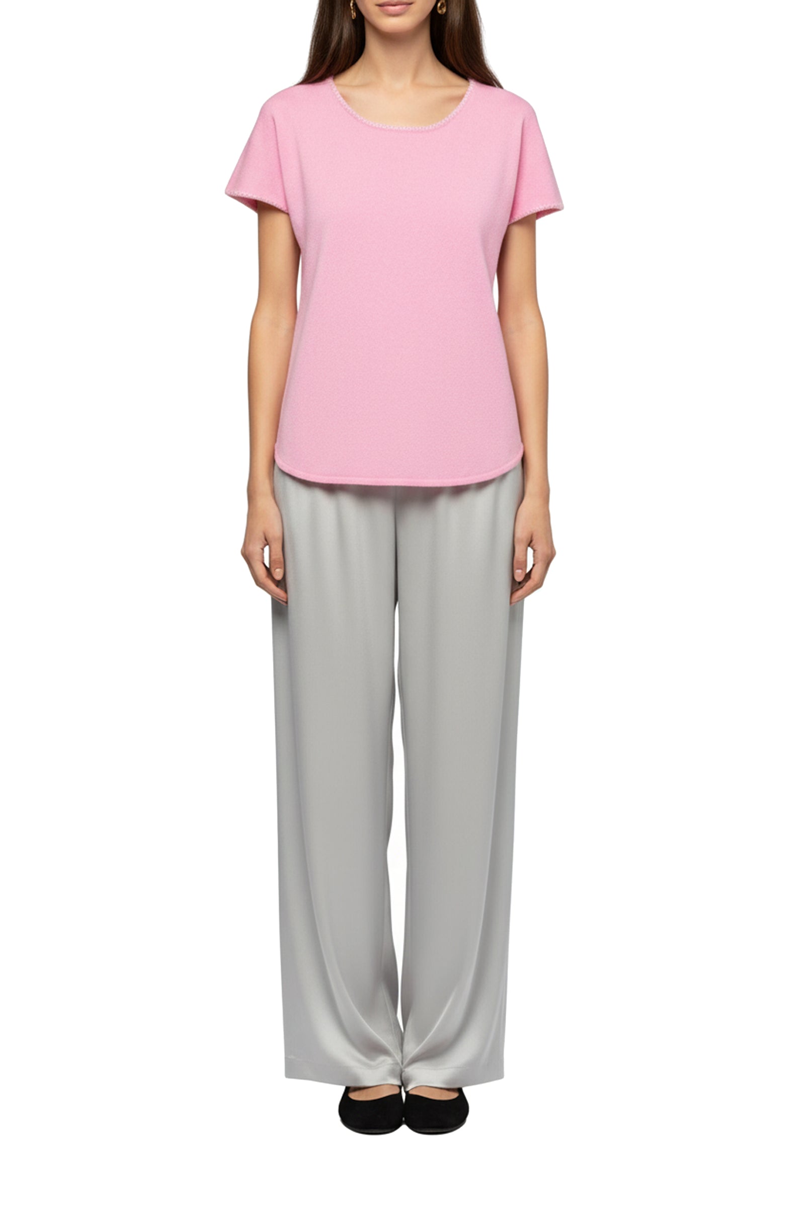 Loose-fitting wool and cashmere Talixane T-shirt - Bonbon