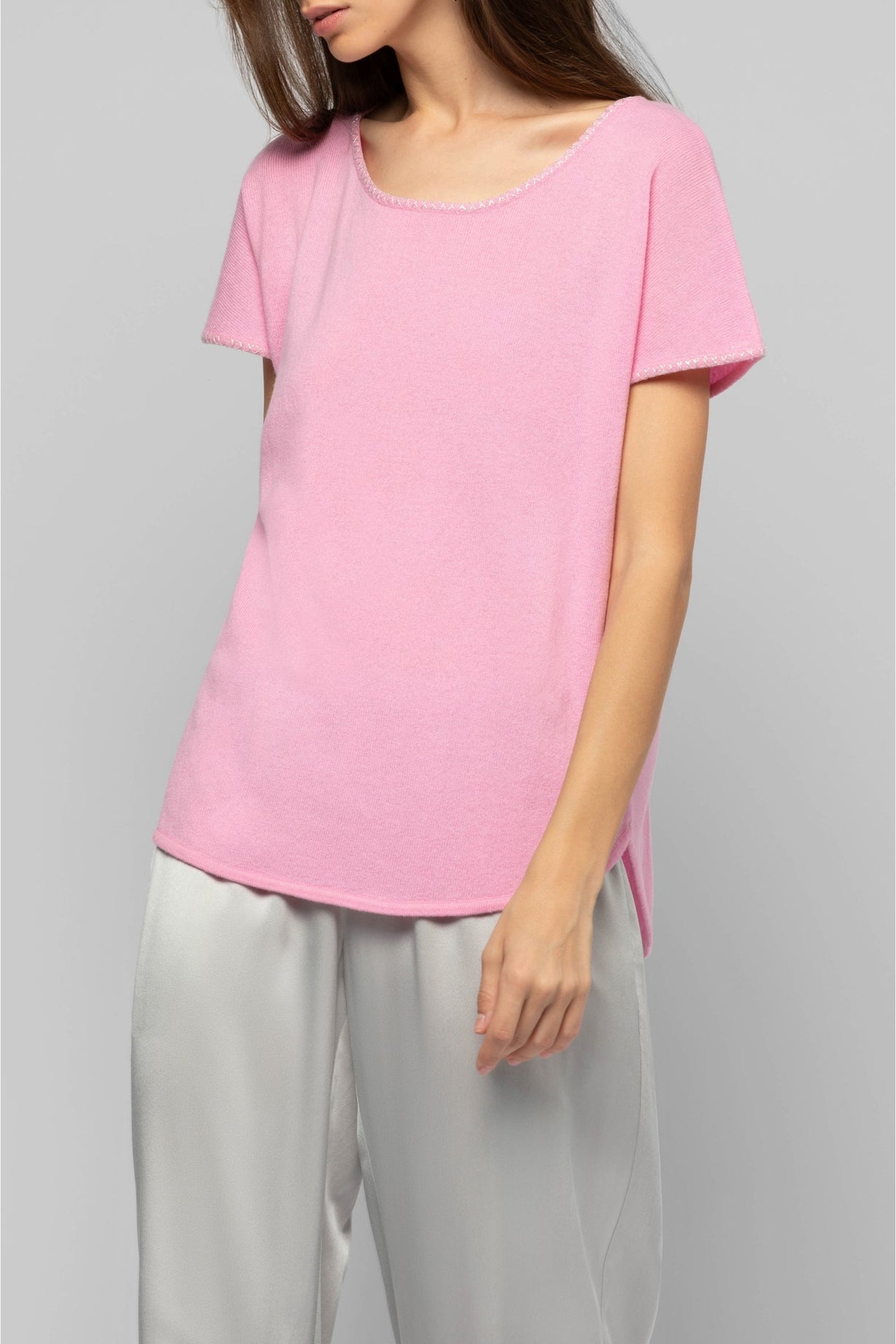 Loose-fitting wool and cashmere Talixane T-shirt - Bonbon