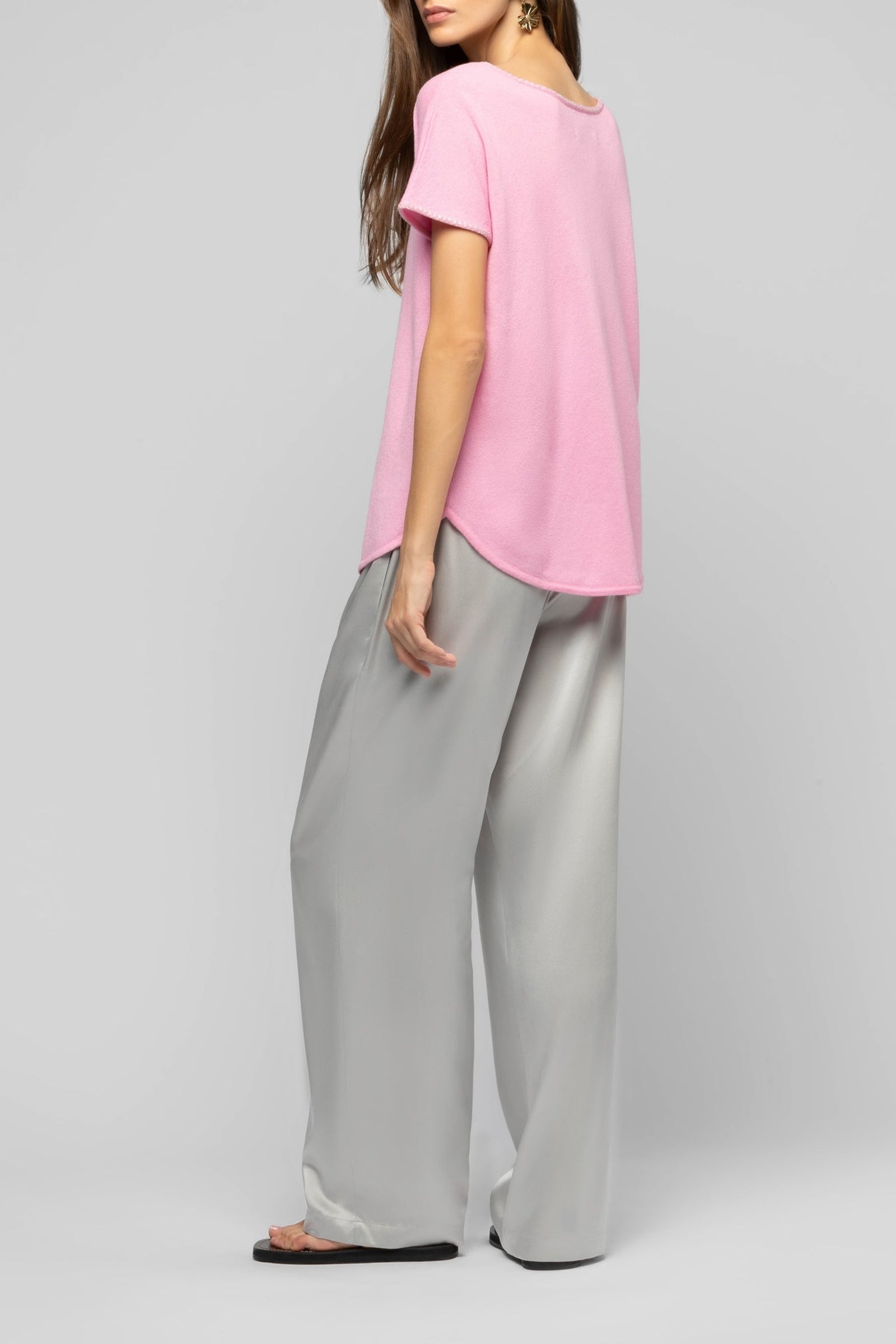 Loose-fitting wool and cashmere Talixane T-shirt - Bonbon