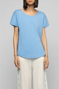 Talixane loose-fit wool and cashmere T-shirt - Denim