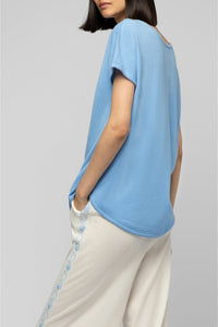 Talixane loose-fit wool and cashmere T-shirt - Denim