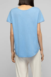 Talixane loose-fit wool and cashmere T-shirt - Denim
