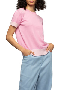 Pull Tamelys manches courtes en laine et cachemire - Bonbon