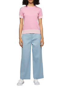 Pull Tamelys manches courtes en laine et cachemire - Bonbon