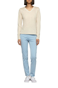 Long-sleeved linen jersey Tanika T-shirt - Beige