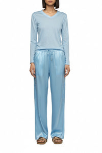 Long-sleeved linen jersey Tanika T-shirt - Ciel