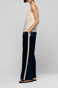 Tanna bi-material tank top in linen and silk - Beige