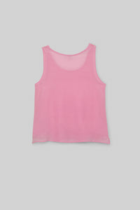 Tanna bi-material tank top in linen and silk - Bonbon