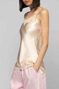Tathenais silk and lace camisole - Beige