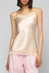 Tathenais silk and lace camisole - Beige