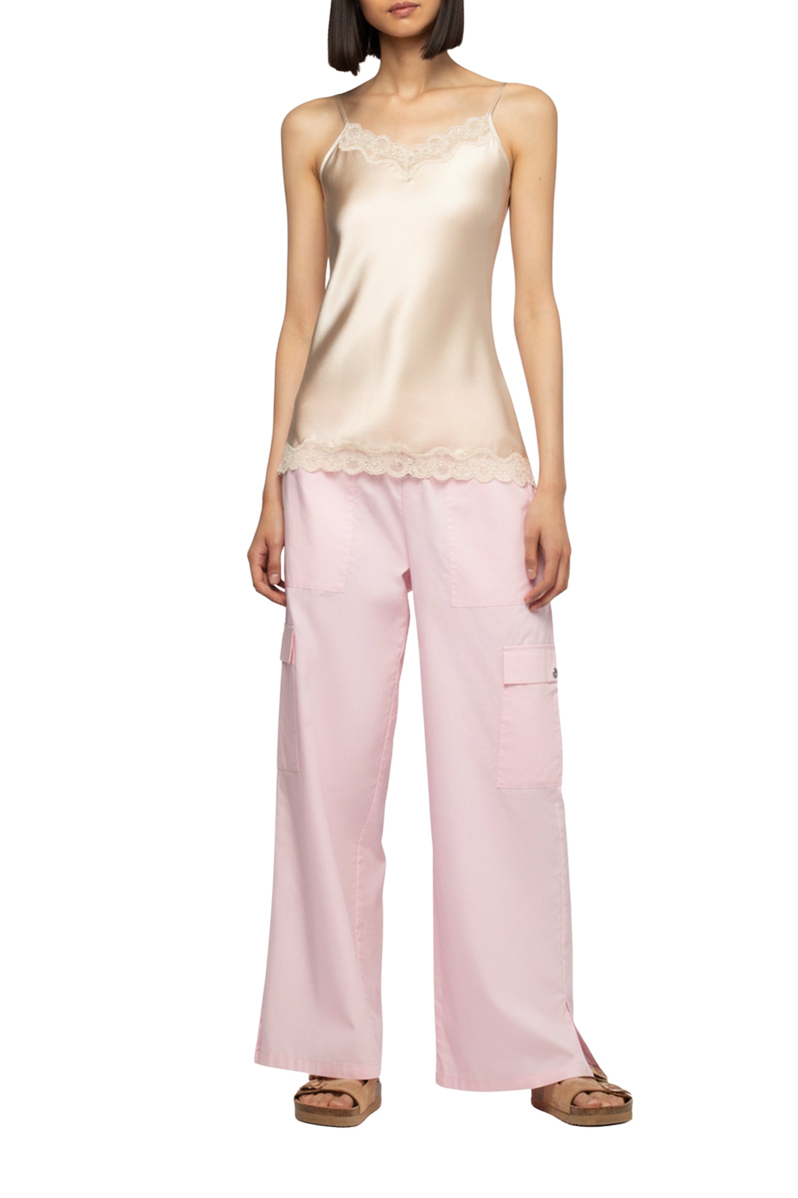 Tathenais silk and lace camisole - Beige