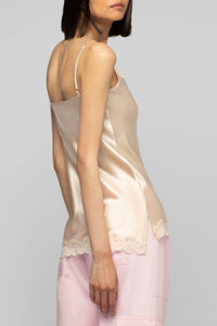 Tathenais silk and lace camisole - Beige