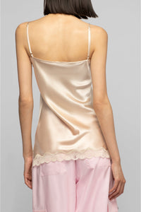 Tathenais silk and lace camisole - Beige