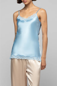 Tathenais silk and lace camisole - Ciel