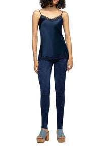 Tathenais silk and lace camisole - Navy