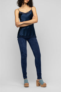 Tathenais silk and lace camisole - Navy