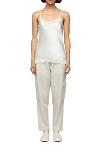 Caraco Tathenais en soie et dentelles  - White