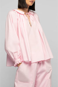 Blouse Taurane ample à col claudine - Dragée