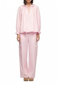 Blouse Taurane ample à col claudine - Dragée