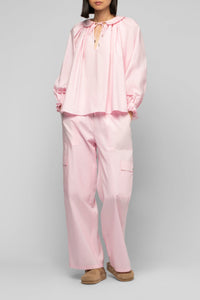 Blouse Taurane ample à col claudine - Dragée