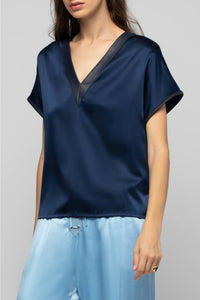 14 QTY NEW TSHIRT COL V,  DETAIL EN CUIR