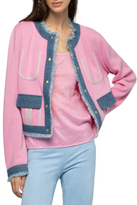 Short knitted Vadela jacket with inserts - Bonbon