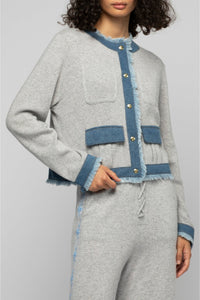 Short knitted Vadela jacket with inserts - Grey