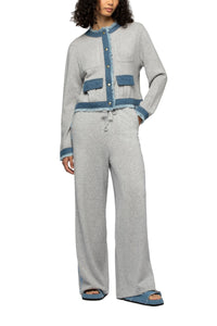 Short knitted Vadela jacket with inserts - Grey