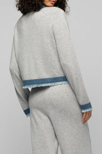 Short knitted Vadela jacket with inserts - Grey