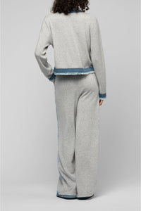 Short knitted Vadela jacket with inserts - Grey