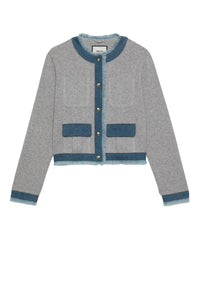 Short knitted Vadela jacket with inserts - Grey
