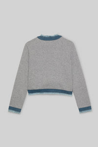 Short knitted Vadela jacket with inserts - Grey