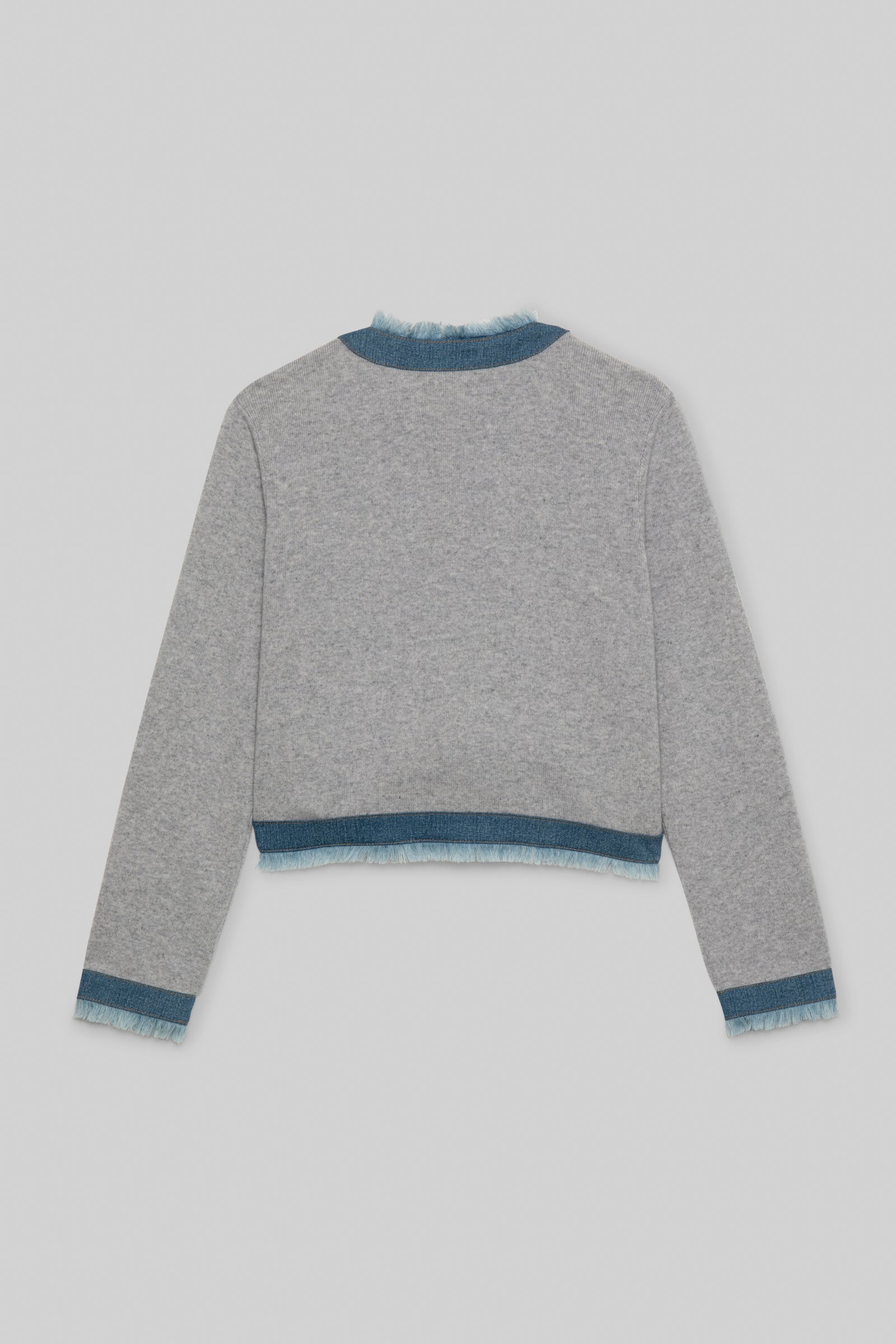 Short knitted Vadela jacket with inserts - Grey