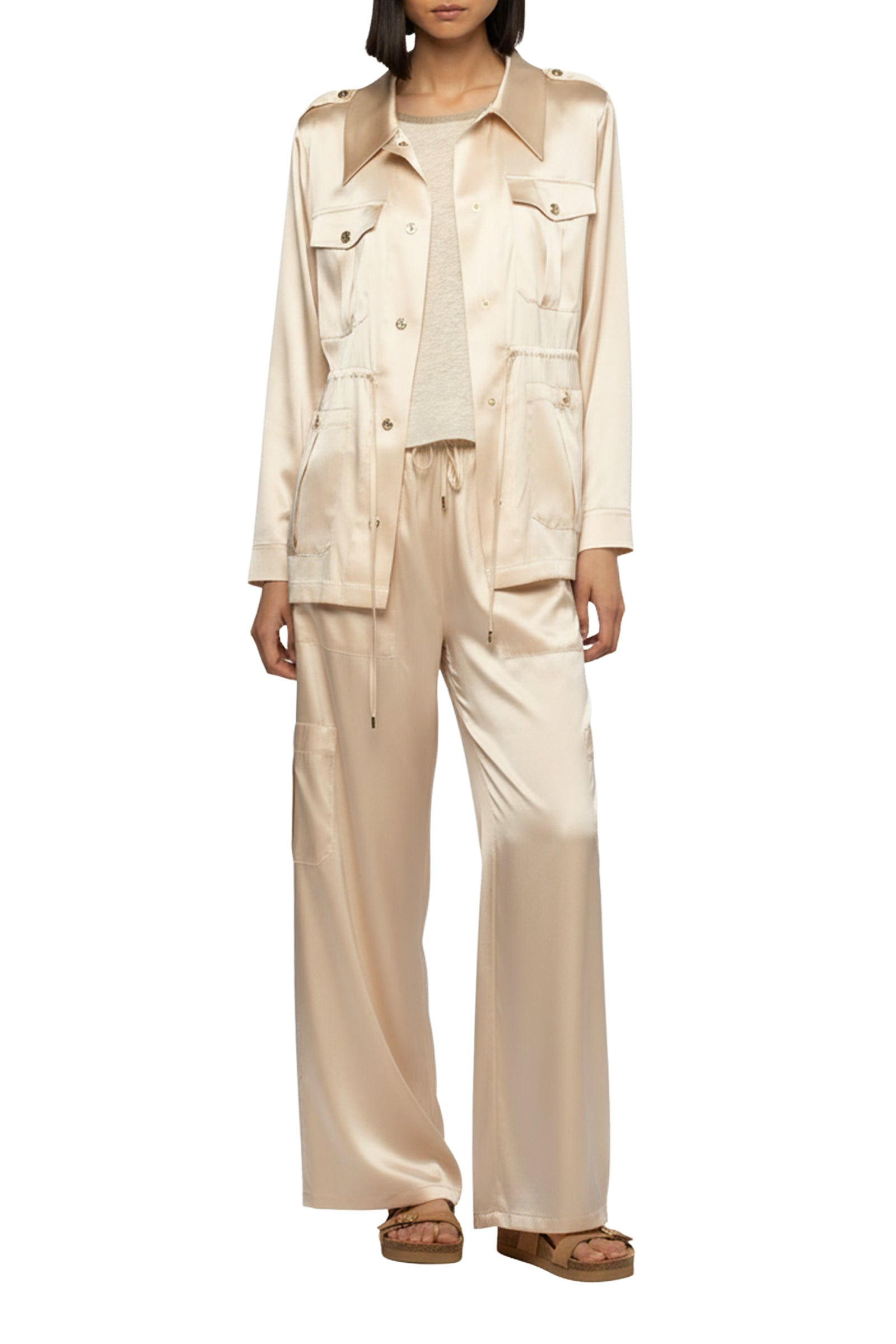 Vagnes silk safari jacket - Beige