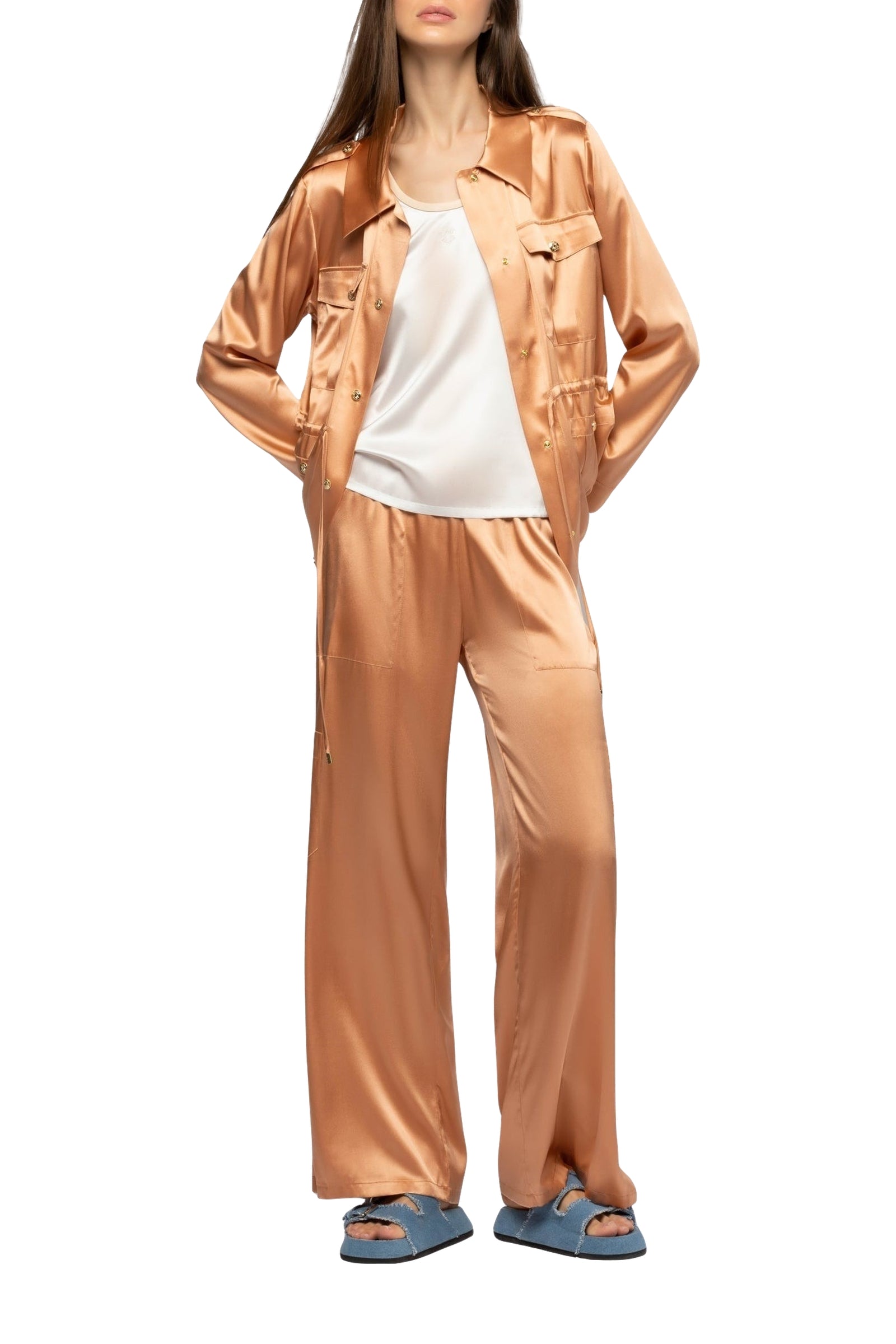 1 QTY NEW VESTE LONGUE EN  SOIE