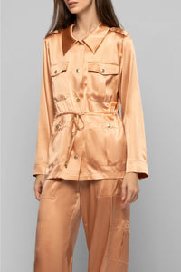 Veste Vagnes saharienne en soie - Camel