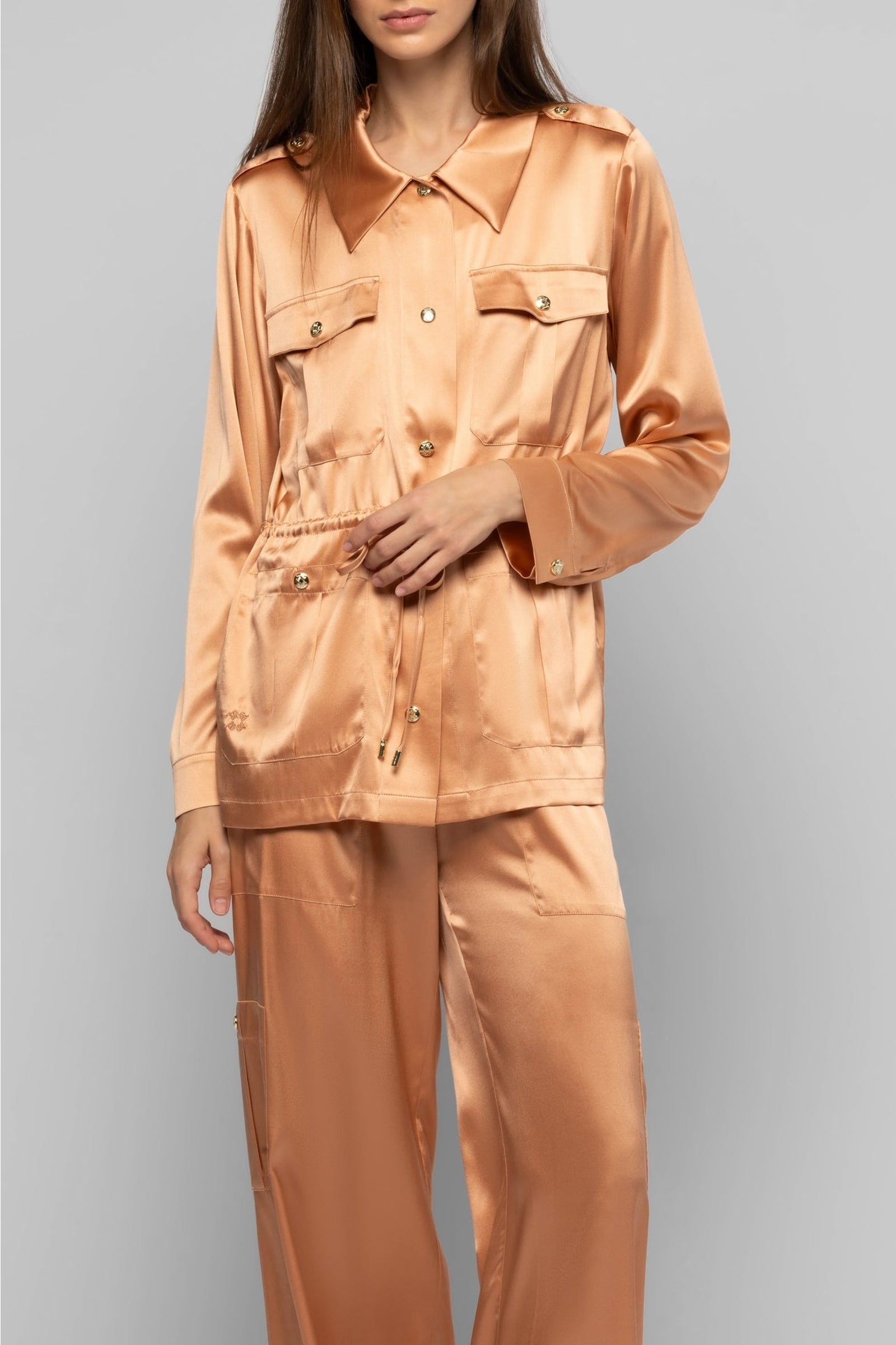 Veste Vagnes saharienne en soie - Camel