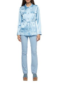 Vagnes silk safari jacket - Ciel