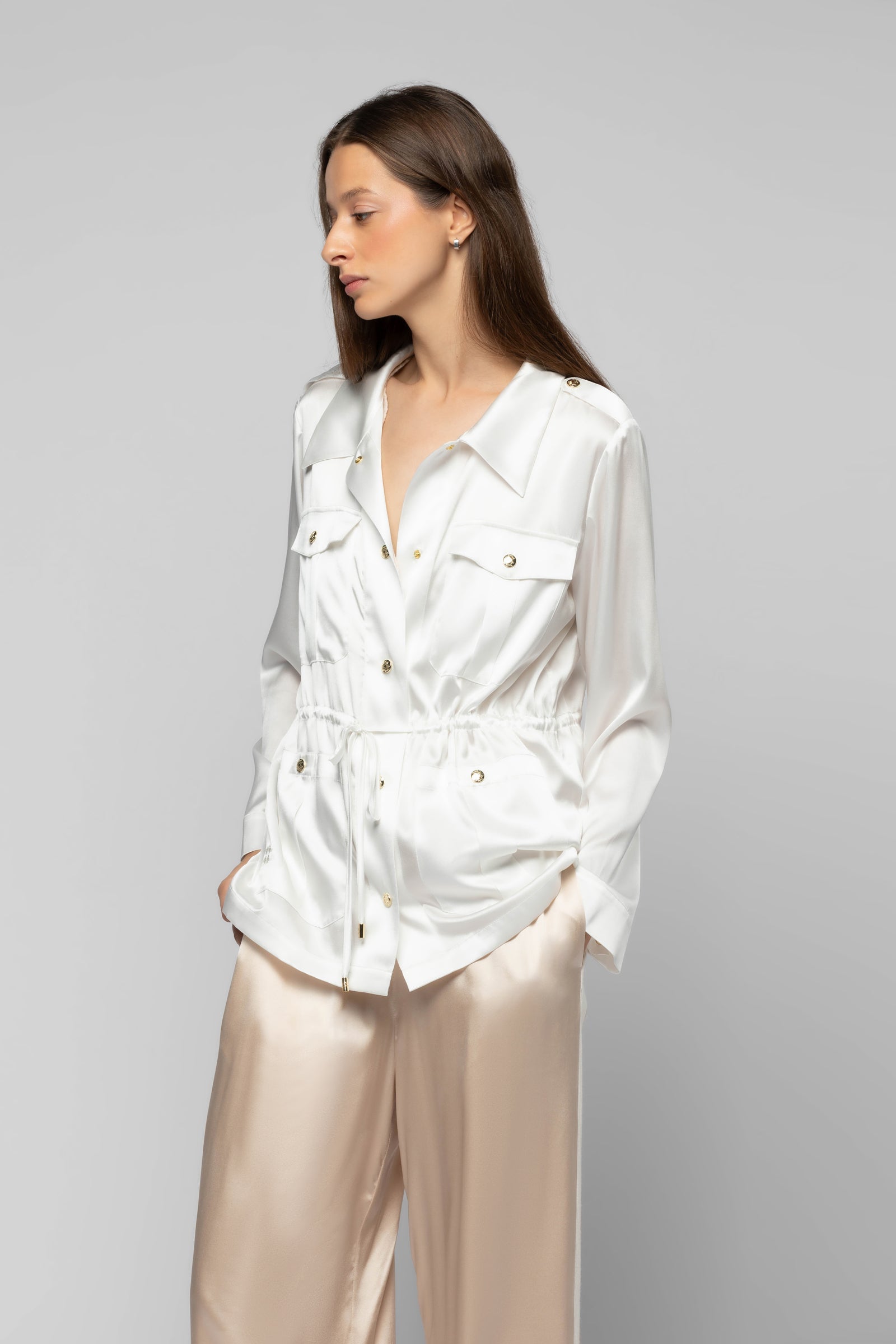 12 QTY NEW VESTE LONGUE EN  SOIE